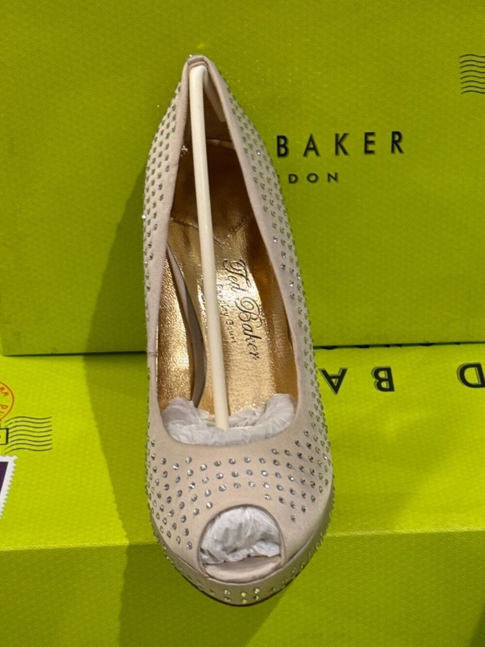 Ted Baker Svana 2 Nude Crystal Peep Toe Platform Pumps Size 6/6.5/8/8.5/9/10